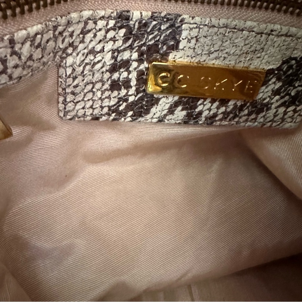 CC Skye | Brown and Cream Animal Print Leather Shoulder Bag - Picture 13 of 15